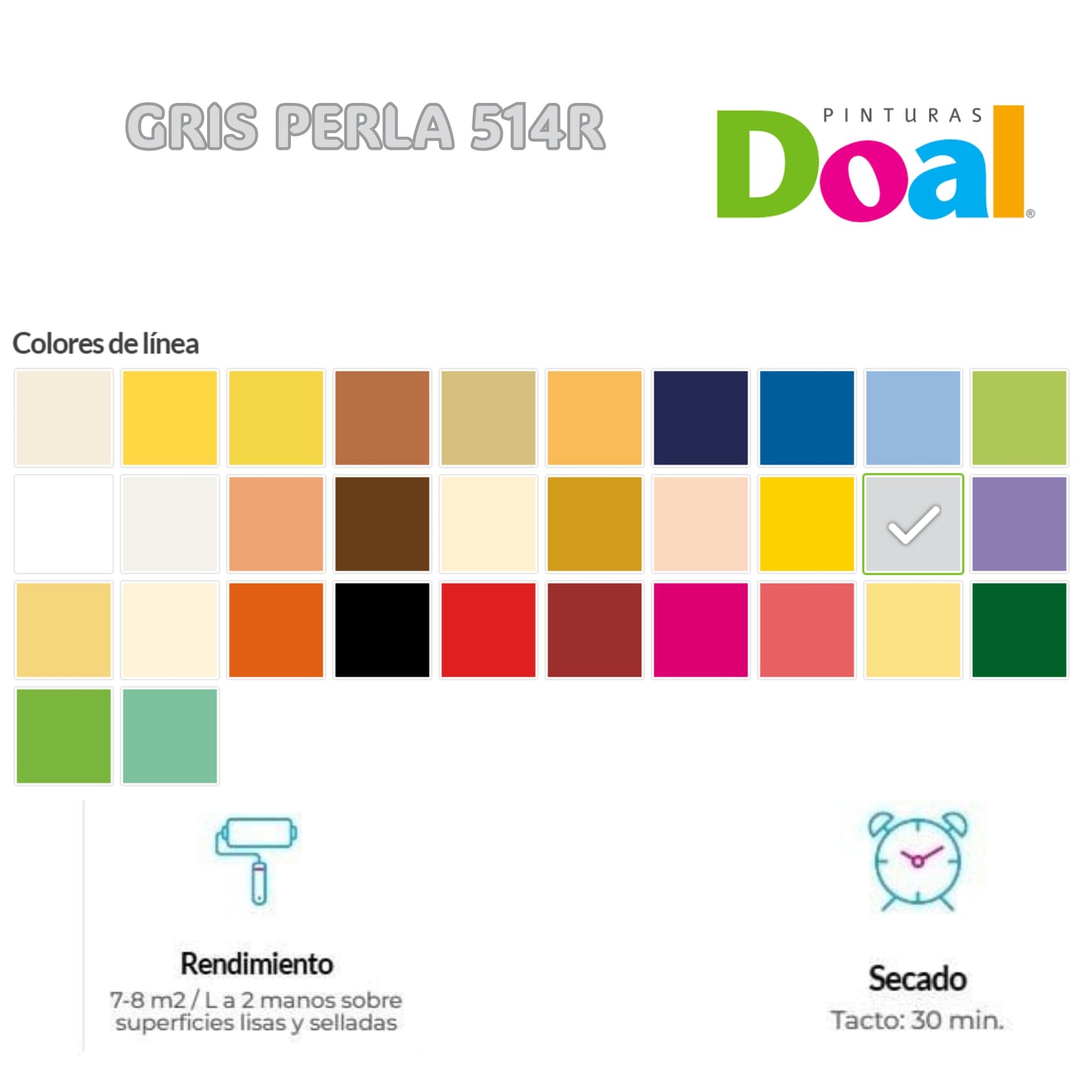 PINTURA VINILICA ROLUX 514R GRIS PERLA GALON DOAL