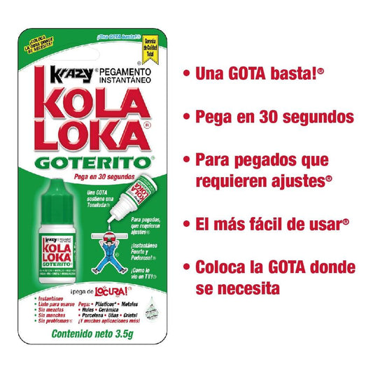 ADHESIVO KOLA LOKA 3.5 GR.GOTERITO KLGPL5MC C/10 PZA
