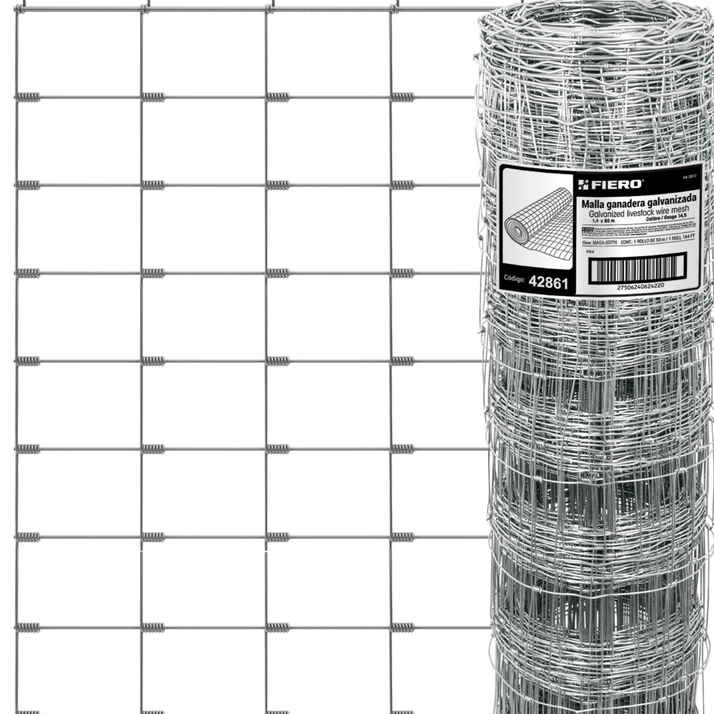 MALLA BORREGUERA MAGA50X14 GRADUADA 1.40MX50M.GALV.FIERO