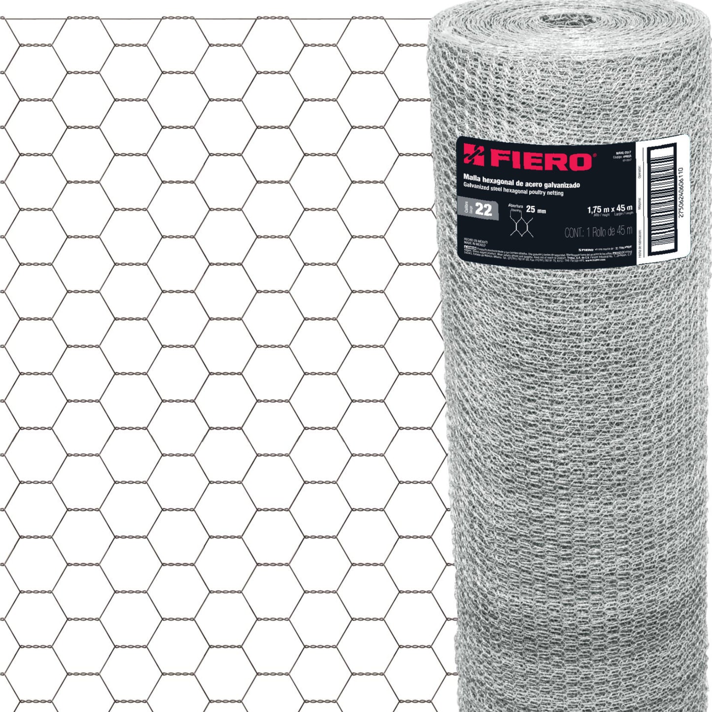 MALLA HEXAGONAL MAHE2517 POLLERA 1.75X25X45M.SP 44659