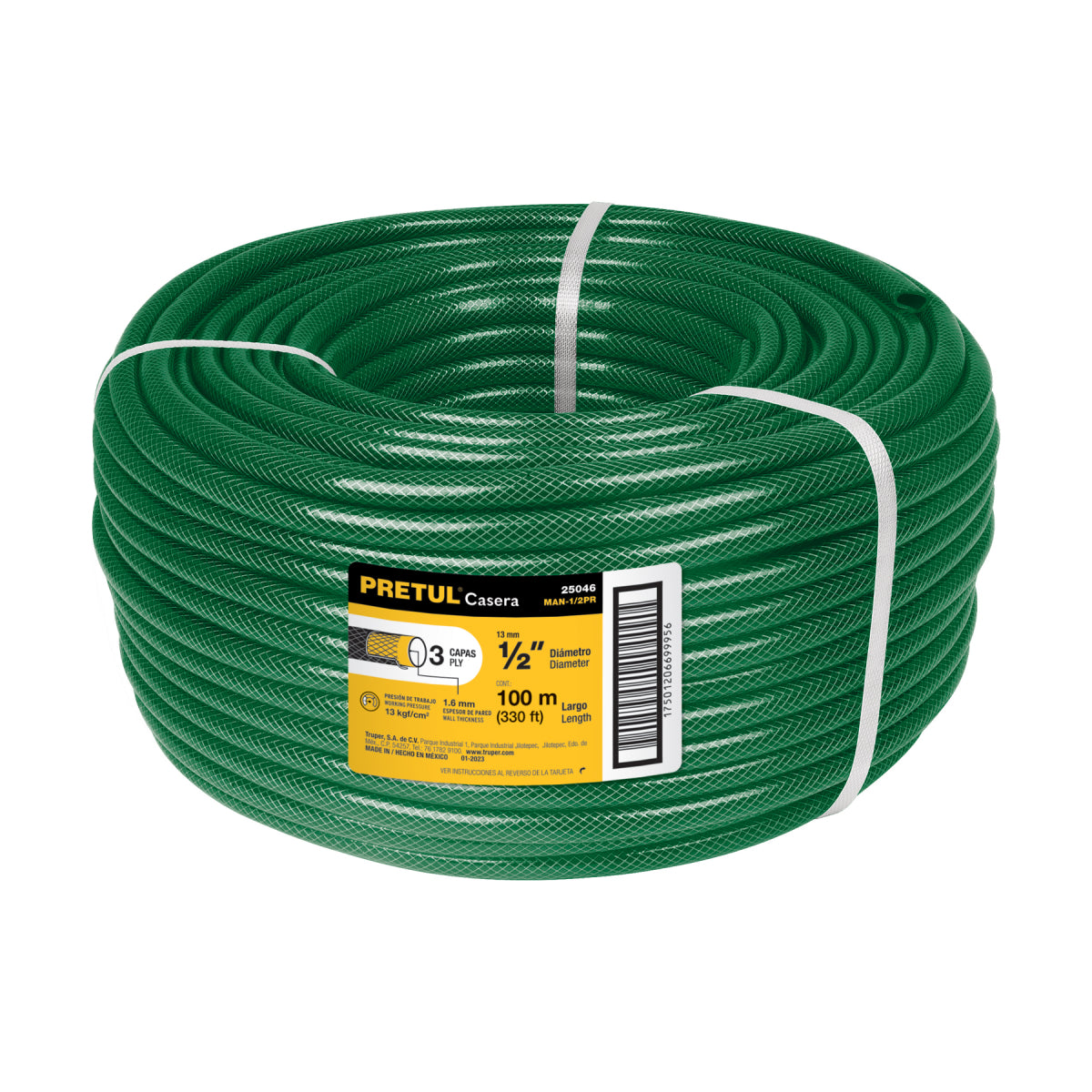 MANGUERA MAN1/2PR REFORZADA 3 CAPAS R/100 M PRET