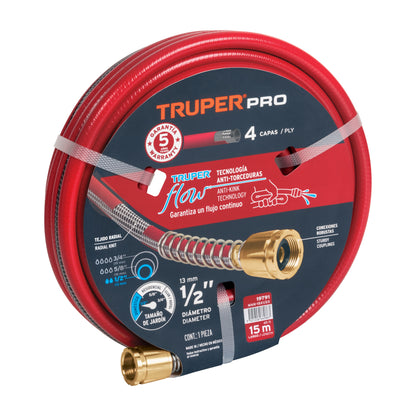 MANGUERA MAN15X1/2X SUPER REFORZADA 1/2 15M TRUP