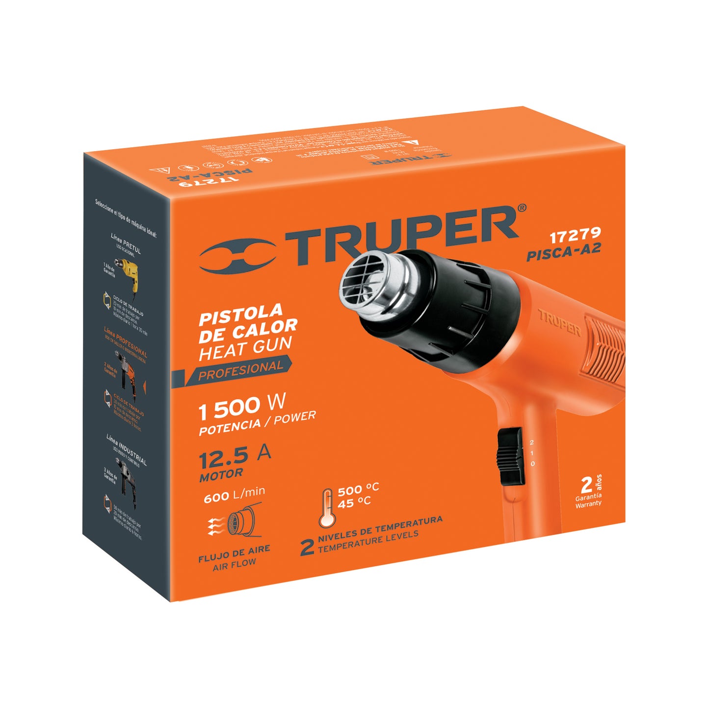 PISTOLA PISCAA2 DE CALOR PROFECIONAL DE 1500W 17279