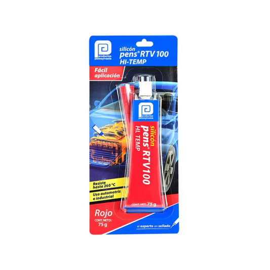 SILICON ALTA TEMPERATURA 75 GM. ROJO AUTO.PENN