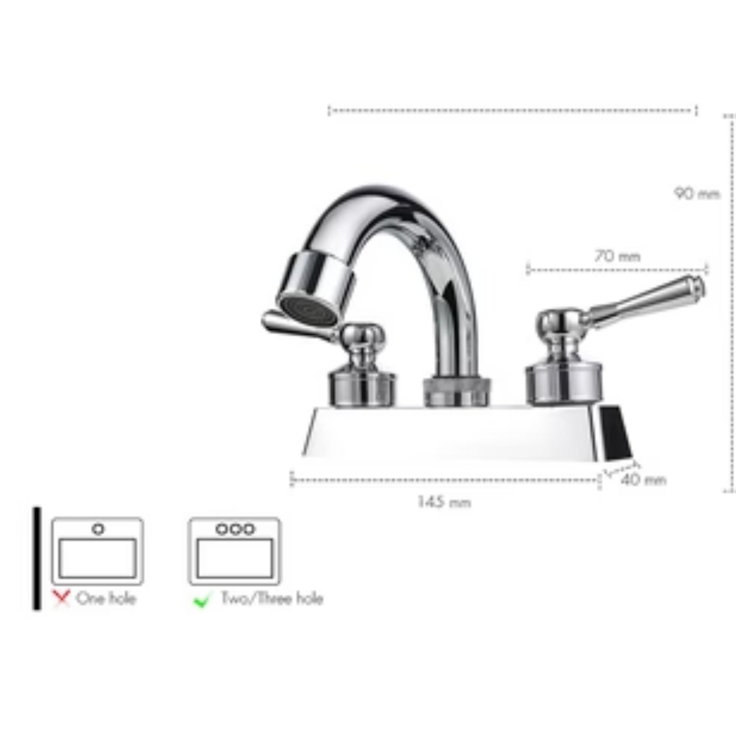 MEZCL. 60906 P/LAVABO 4 PALANCA CUELLO TUBULA EKON